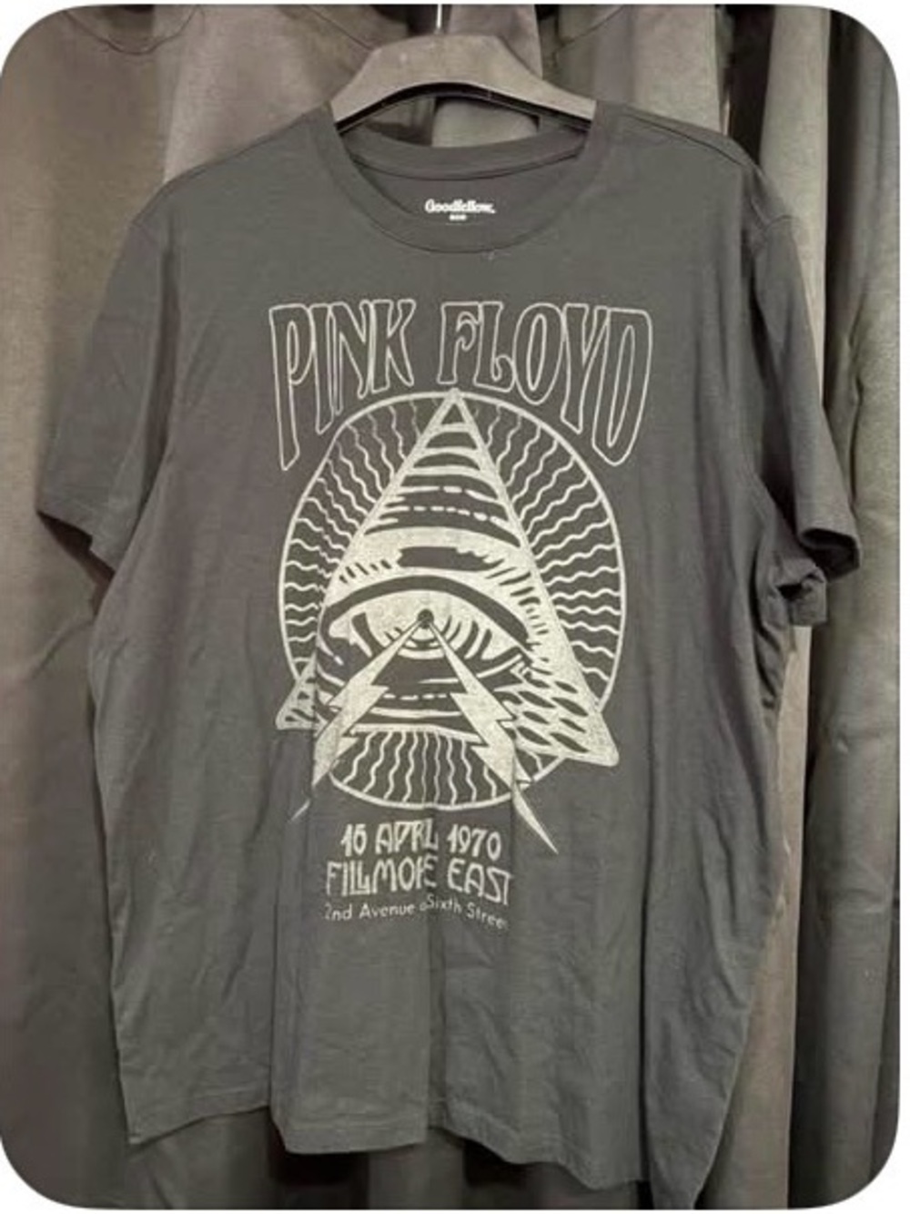 Goodfellow & Co Charcoal Gray Pink Floyd Graphic Tee